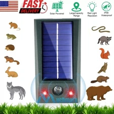 2024 Animal Repeller Ultrasonic Solar Powered Outdoor Pest Cat Mice Deer Sensor