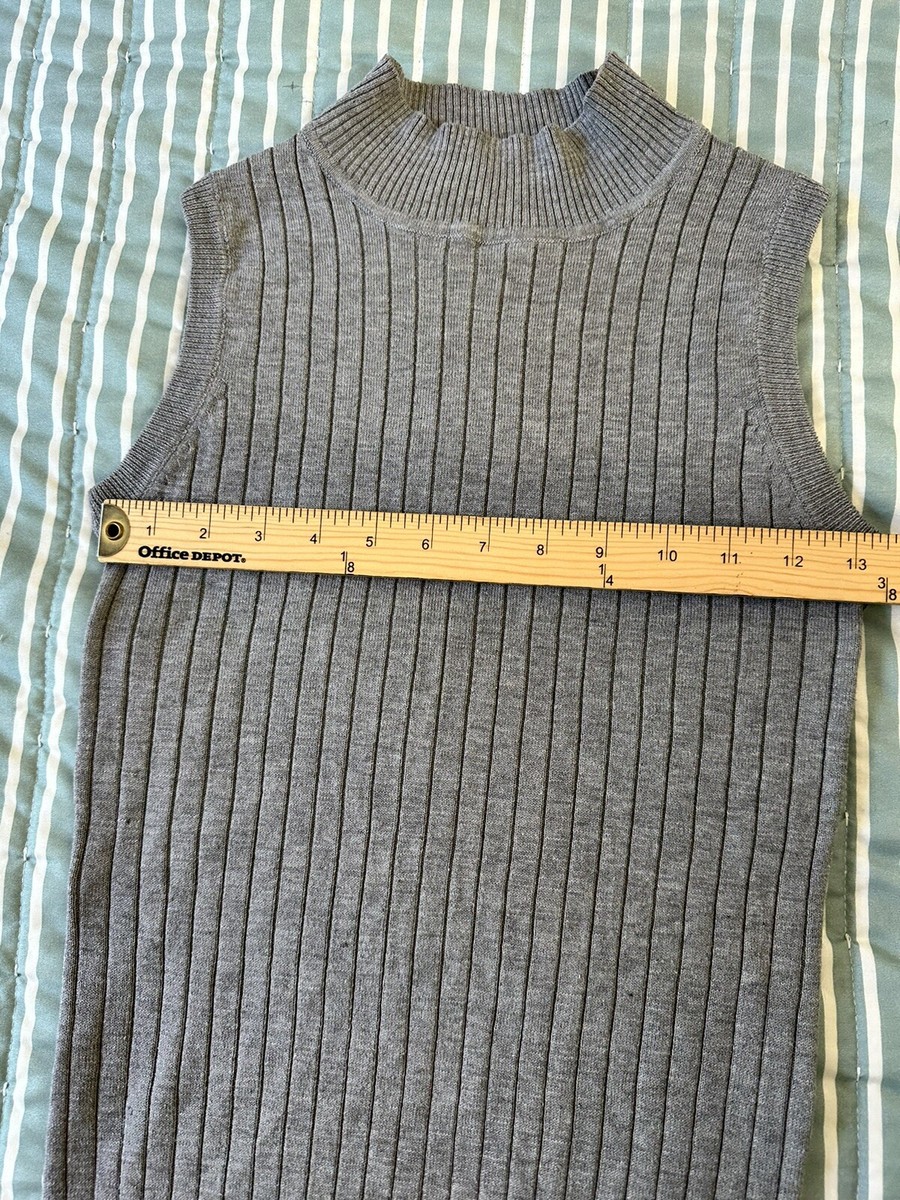 Women's High Neck Size Sleeveless Gray Knit Top Stretch | eBay