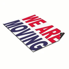 Car Magnet Set of 2 We Are Moving Red Blue Car Advertising Industrial Sign