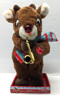 Rudolph The Red-Nosed Reindeer  13  Plush Dan Dee Light-Up Dance Music RARE READ