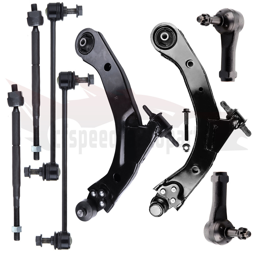 8pcs Front Lower Control Arms Tie Rods Sway Bars 2005-2010 For Cobalt G5 Ion