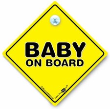 Baby On Board Sign, Traditional Yellow Baby On Board Car Sign, Baby in Car Sign