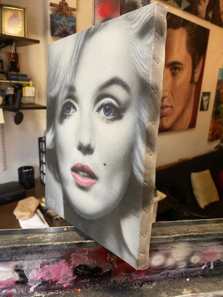 Marilyn Monroe Original Acrílico Sobre Lienzo 8x10 Pintura Artista: David Greene Foto 2 de 4