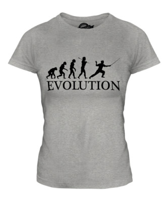FENCING EVOLUTION OF MAN LADIES T-SHIRT TEE TOP GIFT SWORD CLOTHING