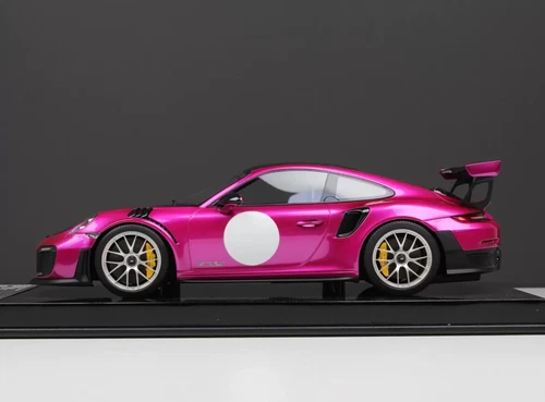 DM 1/18 Dino Model Porsche 911 GT2 RS Weissach Package Pink Limited 10pcs - Picture 4 of 5