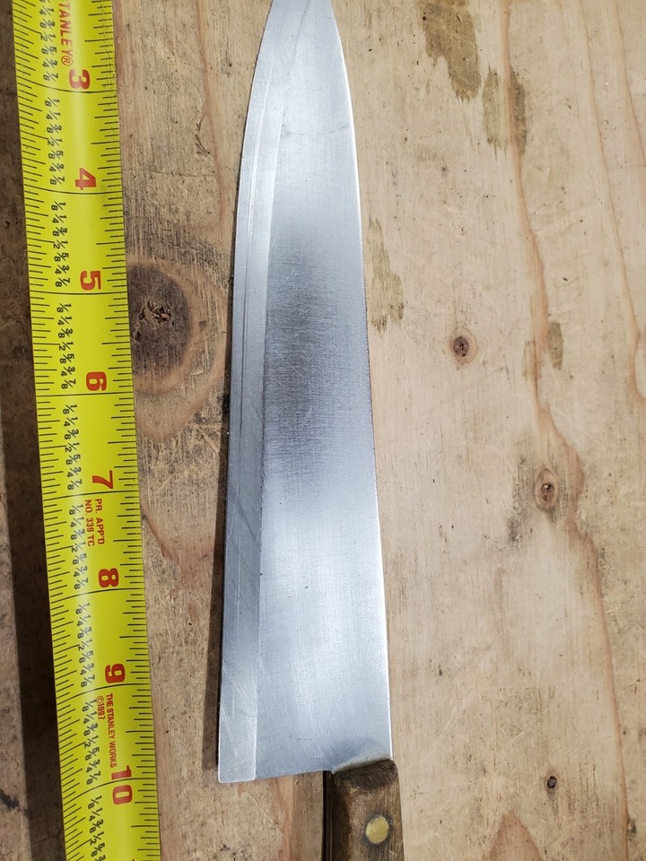 VINTAGE Old Homestead Lifetime Cutlery Japan Wood Handle Chef’s Knife