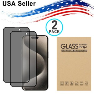 2[PACK] iPhone XR 11 12 13 14 15 PRO MAX PRIVACY TEMPERED GLASS SCREEN PROTECTOR