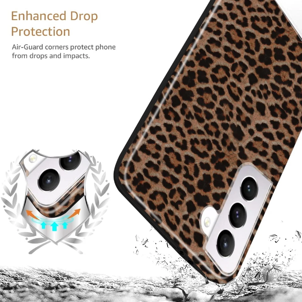 For Samsung Galaxy S22 S21 S20 S10 S9 S8 Note - Cute Leopard Print Girl Case - Image 3 of 4