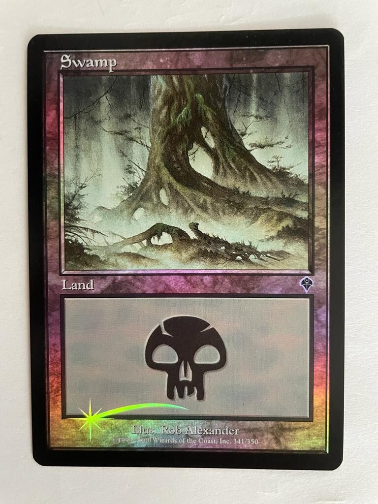 MTG FOIL INVASION SWAMP NM MAGIC THE GATHERING BASIC LAND #341 ENGLISH COMMON
