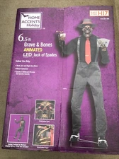 Home Depot Home Accents Holiday 6.5 ft. Animated LED Jack of Spades. NIB.