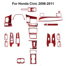 46pcs For Honda Civic 8th 2006-11 Red Carbon Fiber Full Interior Kit Cover Trim 46pcs For Honda Civic 8th 2006-11 Red Carbon Fiber Full Interior Kit Cover Trim
