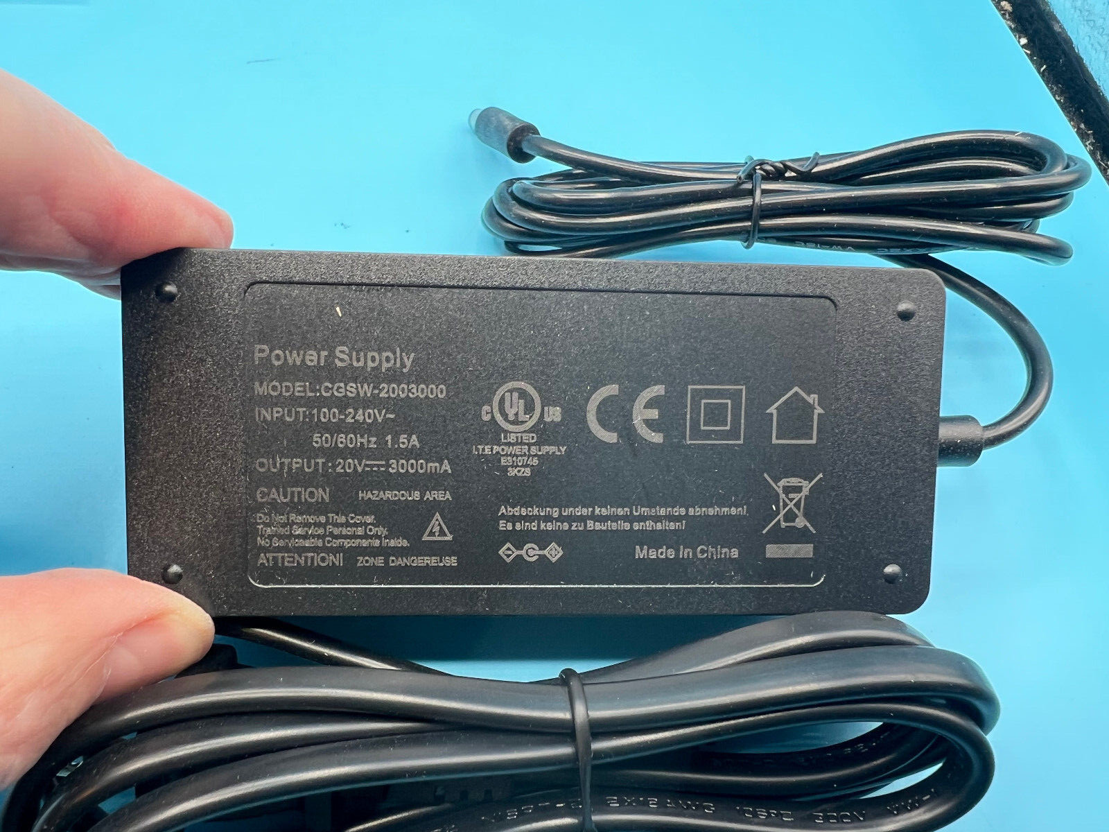 PK Power AC/DC Adapter for Model CGSW-1203000 VAC Power Supply Cord