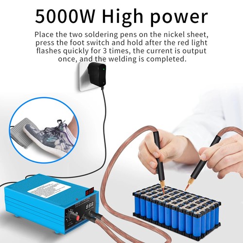 5000W Mini Spot Welder Machines DIY Kit Battery Pack Portable with Nickel Strip