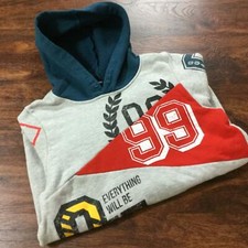 ART CLASS Pullover Graphic Print Gray Hooded Sweatshirt Hoodie Boy's Size XL 16