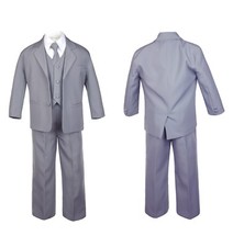 5pc Baby Toddler Infant Boy Teen Formal Party Event Suit Tux Medium Gray Sm-20
