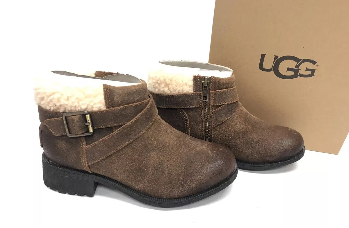 UGG Australia BENSON Buckle Sheepskin Ankle Boots 1095151 Chipmunk Waterproof