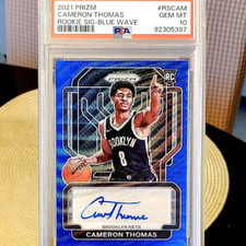 Cameron Thomas - ROOKIE - 2021 Prizm Rookie Signature Blue Wave - PSA 10 (POP 3)