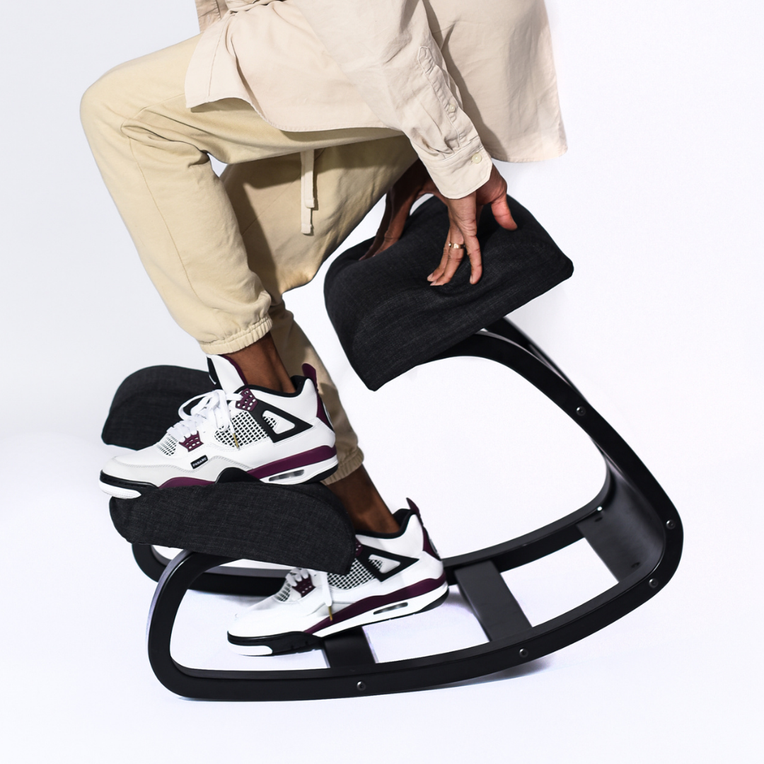 VIVO Wooden Rocking Kneeling Chair, Ergonomic Rocker Stool for Home and