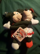 Vintage 1988 Mickey  Minnie Mouse Gift Huggers 9" Plush Toys WT