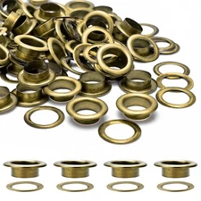 100 Sets 1/2 Inch Grommets with Washers Kit Metal Grommet Eyelet Kit for Tarps