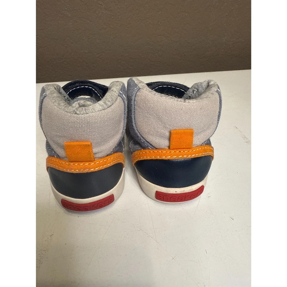 See Kai Run High Top Sneakers Toddler 4 Blue Orange - Image 4 of 4