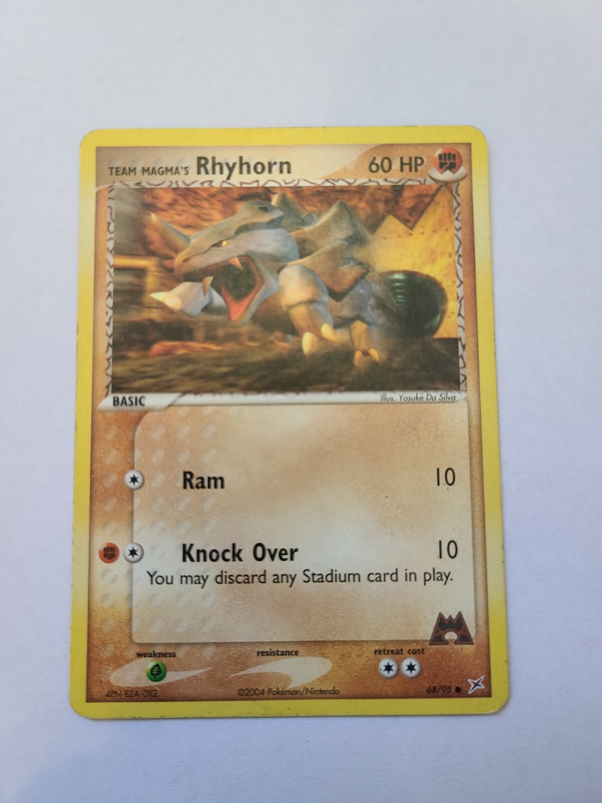 Team Magma's Rhyhorn Pokemon Card 68/95