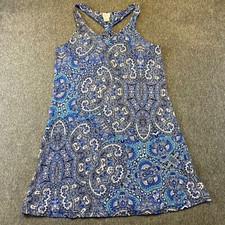 Sigrid Olsen Paisley Print Dress Sleeveless Casual Blue White Vacation Beach