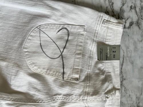 Chico's NWT Platinum Finish Denim White Jeans Silver Stitching Size 2 Reg L/12 - 第 10/17 張圖片