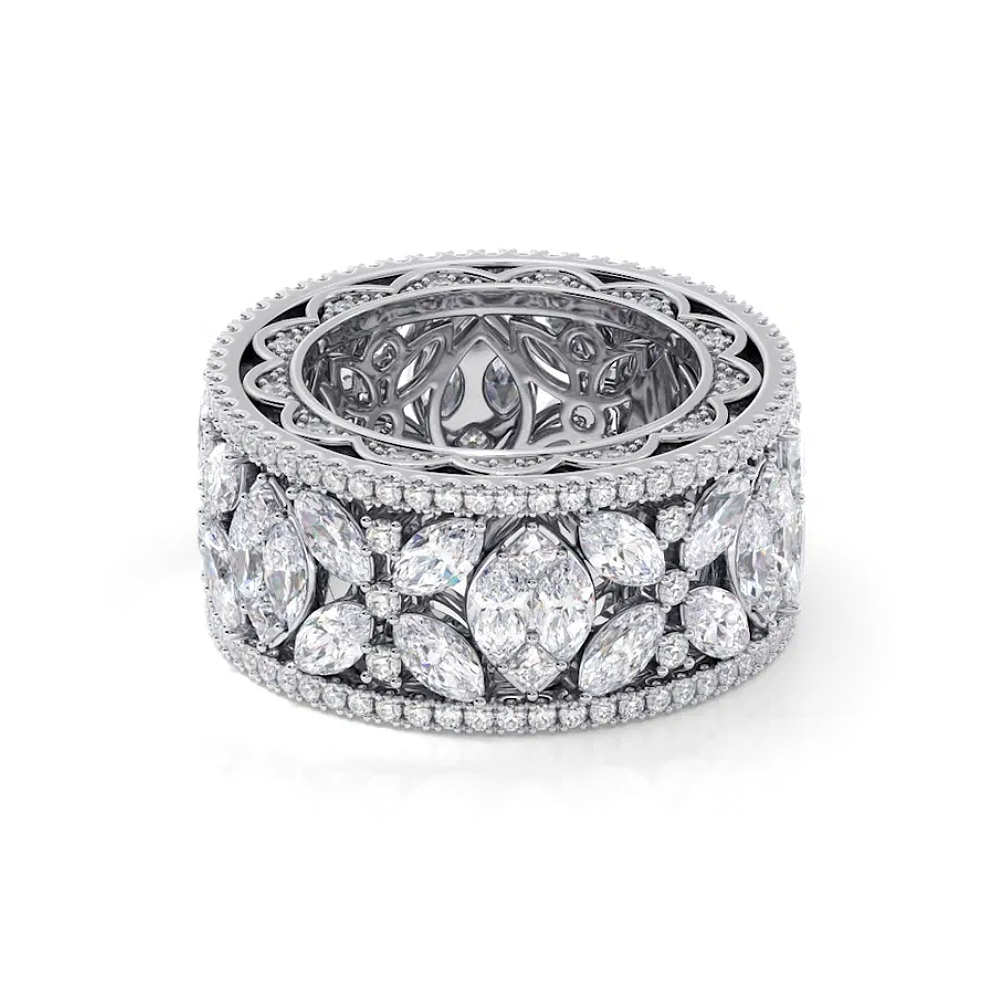 Platinum PT950 Lab Grown Diamond Eternity Band Round 7 Ct 12.2 MM  6 7 8