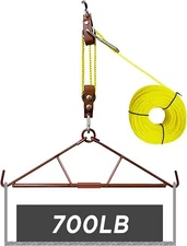 Game Hoist Gambrel with 700LB Capacity Deer Hanger and Elk Dual Pulley Hoist Lif