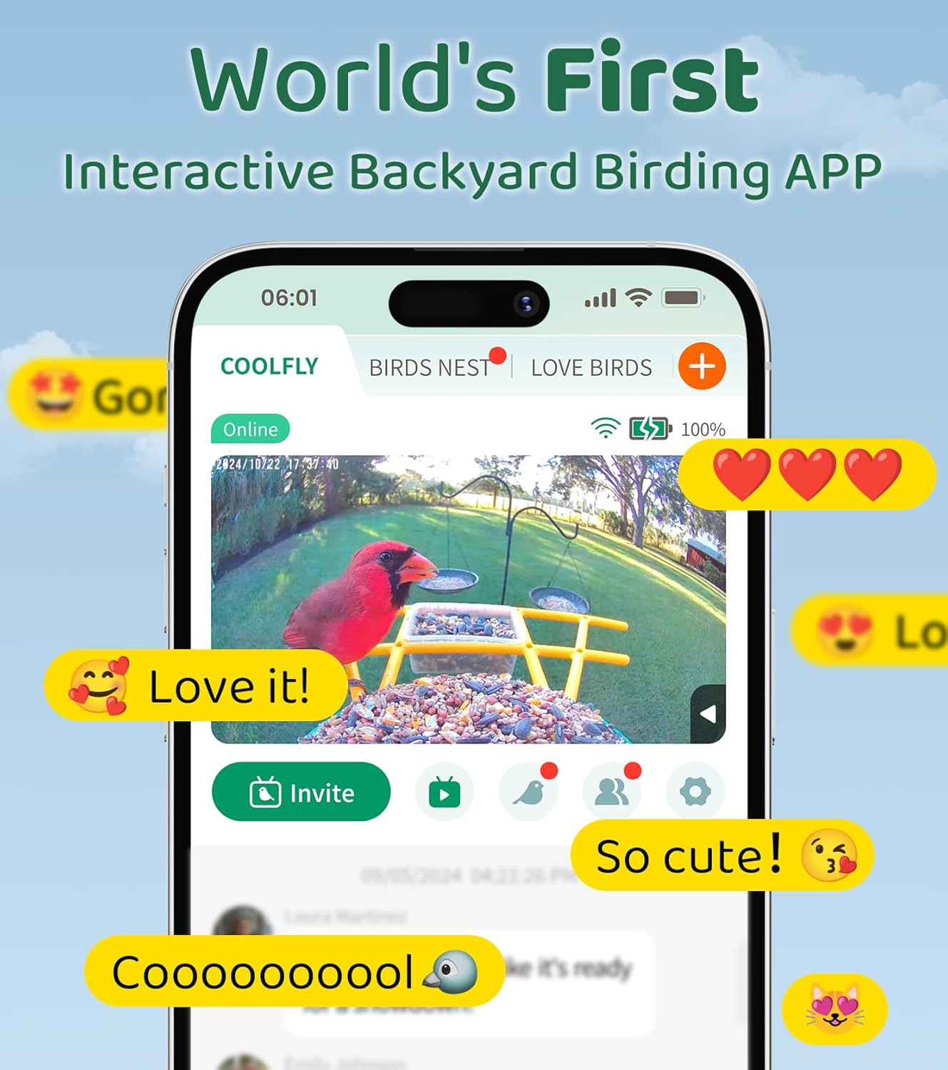 Smart Bird Feeder with Camera, Lifetime Free AI Identify Birds, Solar-Powered 2K