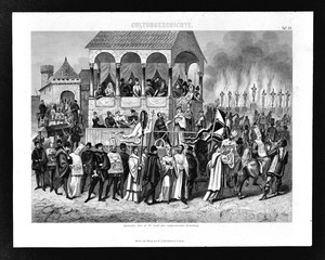 Details About 1874 Bilder Print Auto De Fe Parade Buning Heretics Spanish Inquisition Spain - 
