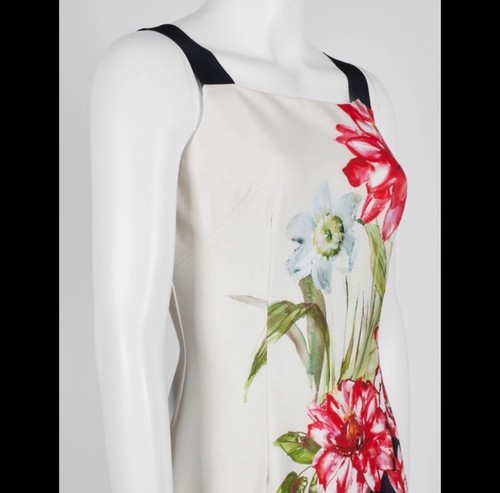 Adrianna Papell Floral Square Neck Scuba Knee Length Sheath Dress in size 16 - Picture 4 of 6