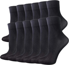 12 Pairs Sheer Dress Socks for Men Nylon Ultra Thin Ankle Socks Silky Transparen