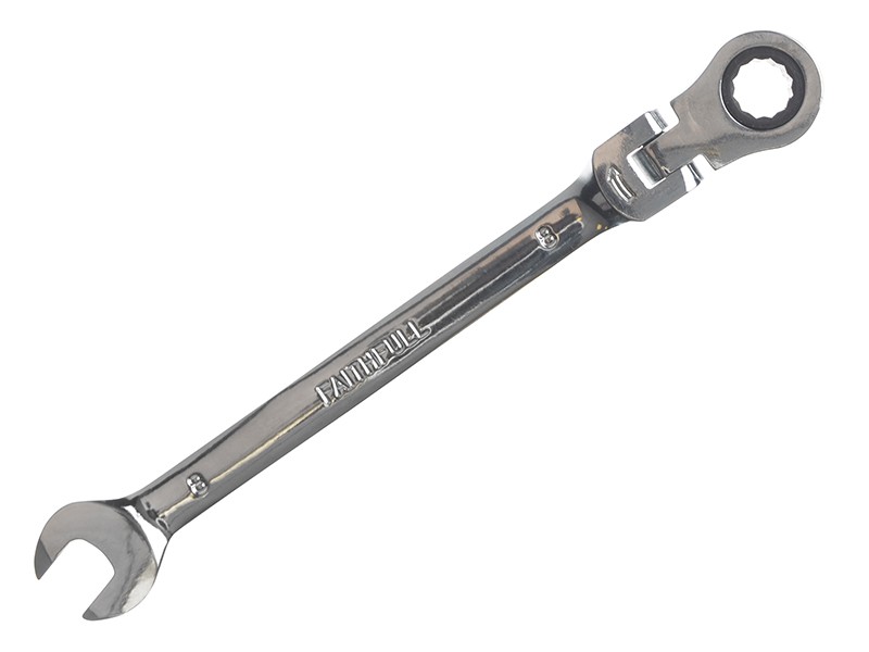 Faithfull SJW6109 Ratchet Combination Spanner Flex Head CV 9mm - Image 3