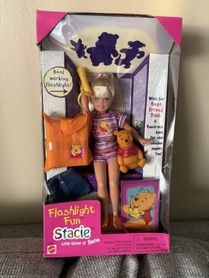 1997 FLASHLIGHT FUN STACIE & POOH Mattel Vintage #19669 W/Accessories NRFB NIB