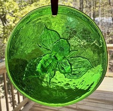 Blenko Emerald Green Glass Sun Catcher  Ornam...