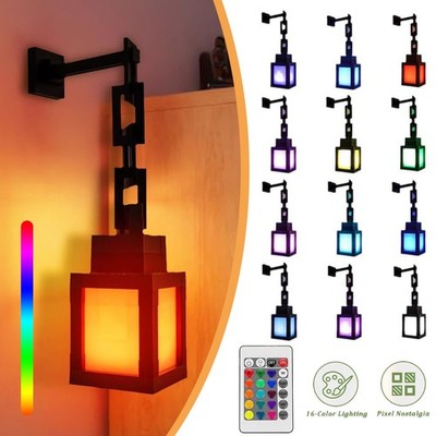 LED Fackel Wandlampe Pixelated Lantern Nachtlicht 16 Farben Stimmungslicht Deko
