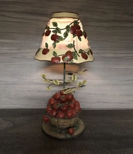 VTG 90’s Home Interiors and Gifts Metal Apple Tree Lamp Candle Holder County