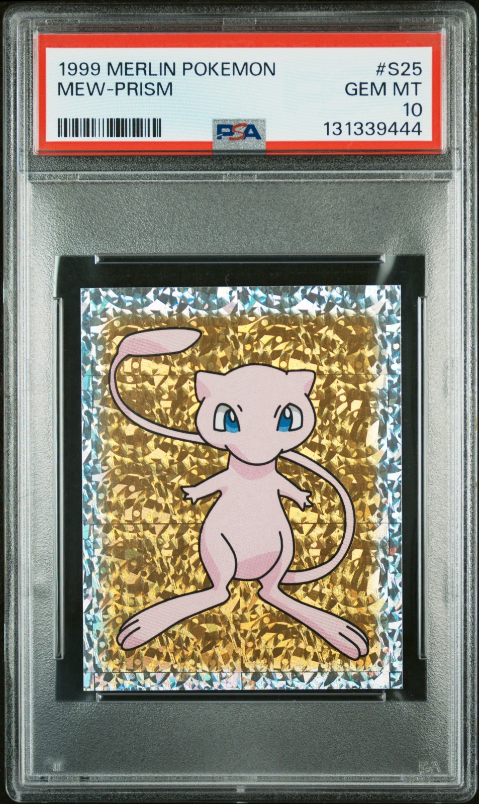 PSA 10 GEM MINT 1999 MERLIN POKEMON #S25 MEW-PRISM