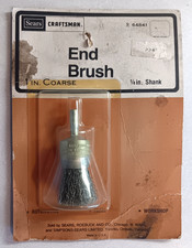CRAFTSMAN 64841 1" END BRUSH CRIMPED WIRE COARSE STAINLESS STEEL 1/4" SHANK NOS