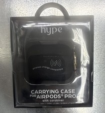 hype Silicone Case for AirPods Pro 1st Gen Black with Carabiner Drop-Proof Clip