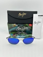 MAUI JIM Polarized Sunglasses MJ824 02S Crater Rim Gunmetal Blue Hawaii Titanium
