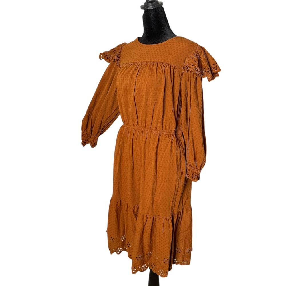 Universal Thread Ruffle Eyelet Dress Peasant Prai… - image 12