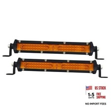 Ultra Slim Single Row LED Offroad Lights Bar Driving Fog Lights Bar 2Pcs Yellow