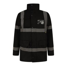 High Visibility Parka Jacket Waterproof Padded Workwear Coat Hi Viz Storm Jacket