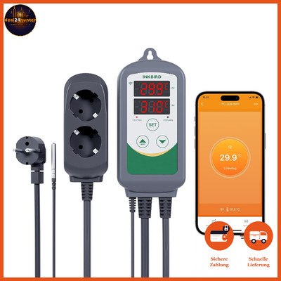 Thermostat ITC-308-WIFI Temperaturregler Steckdose Grau Fernsteuerung App