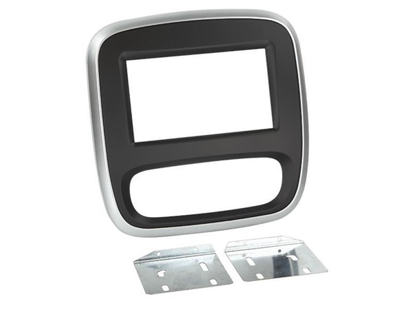 Autoradioblende 2-DIN Einbaurahmen Schwarz Silber FüR Nissan NV300-image