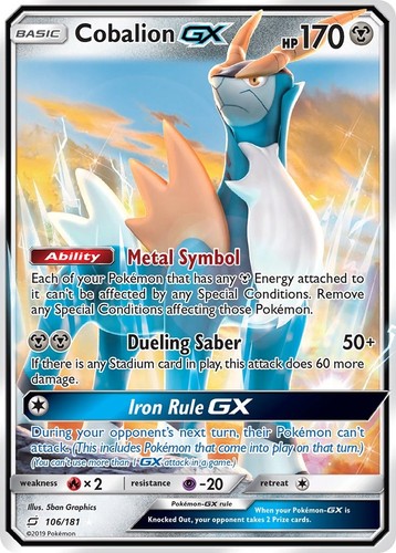 Cobalion GX Holofoil [SM9 - 106/181] NM