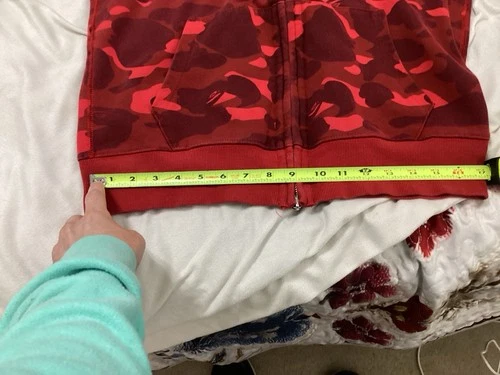 A Bathing Ape Double Hood Red Camo Zip Jacket image 4